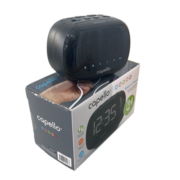 Cabello Dual CR22 Sleeping and Charging Alarm Clock with Dual USB Charging NEW - Picture 1 of 11